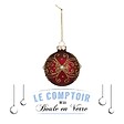 FEERIC LIGHTS & CHRISTMAS - Boule de Noël Verre 70mm Paillettes Baroque - vignette