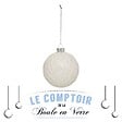 FEERIC LIGHTS & CHRISTMAS - Boule de Noel Verre 70 mm Alvéole Blanc - vignette