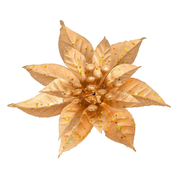 FEERIC LIGHTS & CHRISTMAS - SDN PLAST FLEUR X5 DORE 8CM - large