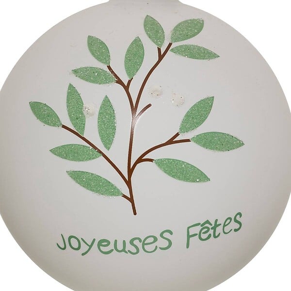 FEERIC LIGHTS & CHRISTMAS - BDN VERRE 80MM JF GUI BLANC - large
