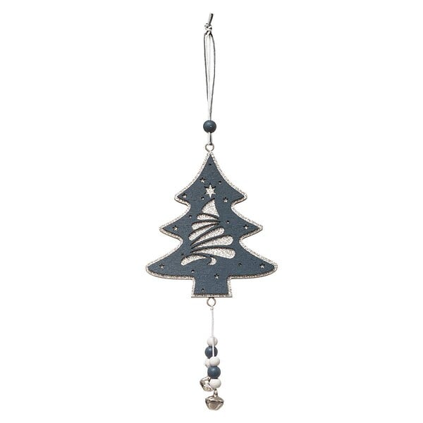 FEERIC LIGHTS & CHRISTMAS - Sujet de Noël Bois Étoile Sapin Gris Cloché - large