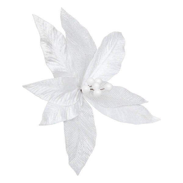 FEERIC LIGHTS & CHRISTMAS - SDN POINSETTIA BLC FEUILL 27CM - large