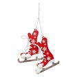 FEERIC LIGHTS & CHRISTMAS - Sujet de Noël Bois Patin Rouge Argenté 10 cm - vignette