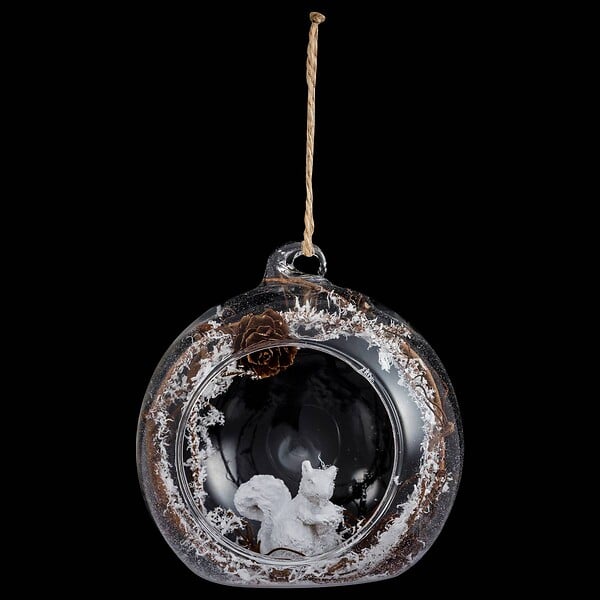 FEERIC LIGHTS & CHRISTMAS - Boule ouverte avec écureuil 8cm verre - large