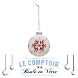 FEERIC LIGHTS & CHRISTMAS - Boule de Noël en Verre 70 mm Givré Imprimé - vignette