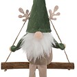 FEERIC LIGHTS & CHRISTMAS - Sujet gnome balançoire textile H.16cm vert - vignette