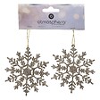 FEERIC LIGHTS & CHRISTMAS - Lot de 2 sujets flocons pailletés plastique or - vignette