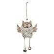 FEERIC LIGHTS & CHRISTMAS - Suspension de noël bois hibou fourrure grelot - vignette