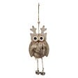 FEERIC LIGHTS & CHRISTMAS - Suspension de noël bois hibou fourrure grelot - vignette