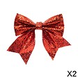 FEERIC LIGHTS & CHRISTMAS - Lot de 2 décorations nœuds pailletés rouge 13x15cm - vignette
