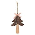 FEERIC LIGHTS & CHRISTMAS - SDN BOIS SAPIN NOEUD ROSE 15CM - vignette