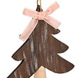 FEERIC LIGHTS & CHRISTMAS - SDN BOIS SAPIN NOEUD ROSE 15CM - vignette
