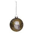 FEERIC LIGHTS & CHRISTMAS - BDN VERRE 80MM HIBOU KHAKI - vignette