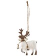 FEERIC LIGHTS & CHRISTMAS - Sujet renne avec fourrure 10cm bois - vignette