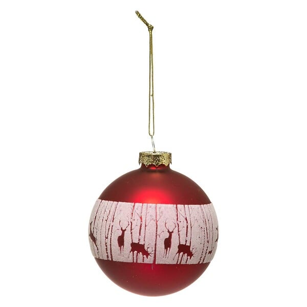 FEERIC LIGHTS & CHRISTMAS - Boule de Noël Verre 80 mm Forêt Rennes 2 Assortiments - large