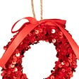 FEERIC LIGHTS & CHRISTMAS - Sujet cœur sequins polystyrène H.11cm rouge - vignette