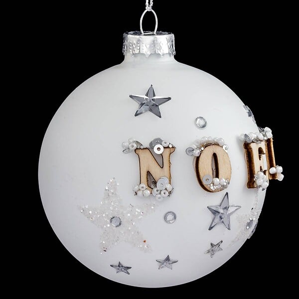 FEERIC LIGHTS & CHRISTMAS - Boule Noël et étoile 8cm verre - large