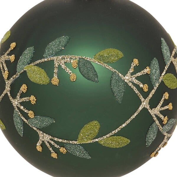 FEERIC LIGHTS & CHRISTMAS - Boule verre branche de gui D.8cm vert - large