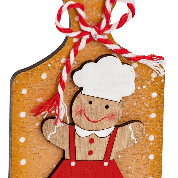 FEERIC LIGHTS & CHRISTMAS - Sujet planche à découper pain d'épice Christmas bois H.12,5cm - large