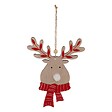 FEERIC LIGHTS & CHRISTMAS - Sujet renne écharpe bois H.17cm rouge - vignette