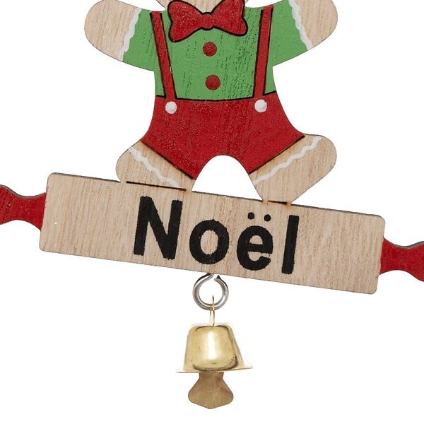 FEERIC LIGHTS & CHRISTMAS - Sujet bois bonhomme pain d'épice Noël H.9cm - large
