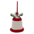 FEERIC LIGHTS & CHRISTMAS - Sujet cloche décor houx coton crochet H.9cm blanc - vignette