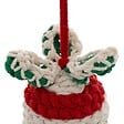 FEERIC LIGHTS & CHRISTMAS - Sujet cloche décor houx coton crochet H.9cm blanc - vignette