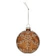 FEERIC LIGHTS & CHRISTMAS - BDN VERRE 80MM FLOCON MARRON - vignette