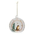 FEERIC LIGHTS & CHRISTMAS - Boule de Noël en verre oiseau marron D. 100 mm - vignette