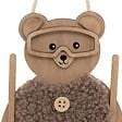FEERIC LIGHTS & CHRISTMAS - Sujet ourson bâtons de ski bois H.16cm marron - vignette