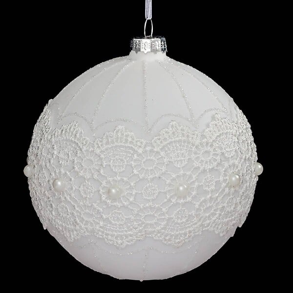 FEERIC LIGHTS & CHRISTMAS - Boule de Noël Verre 100 mm Dentelle - large