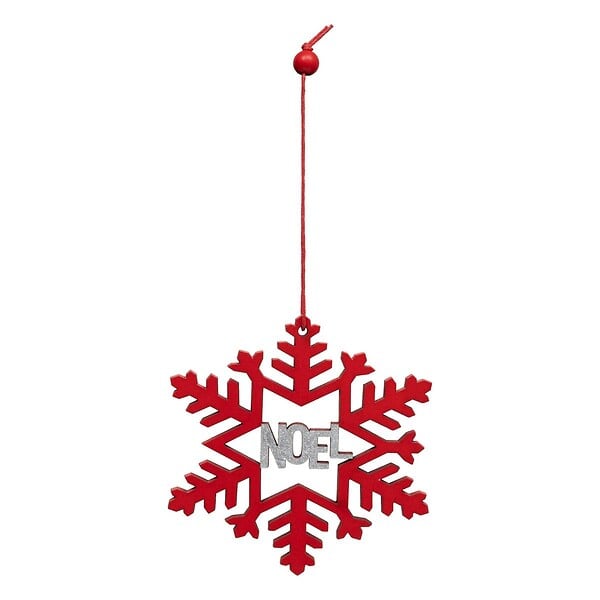 FEERIC LIGHTS & CHRISTMAS - Suspension noël bois flocon pailletée - large
