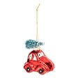 FEERIC LIGHTS & CHRISTMAS - Sujet voiture et sapin H.7cm verre rouge et vert - vignette