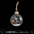 FEERIC LIGHTS & CHRISTMAS - Boule intérieur branche et pomme de pin 6cm verre - vignette