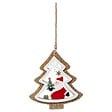 FEERIC LIGHTS & CHRISTMAS - Sujet de Noël Bois Père Noël Renne Pailleté 2 Assortiment - vignette