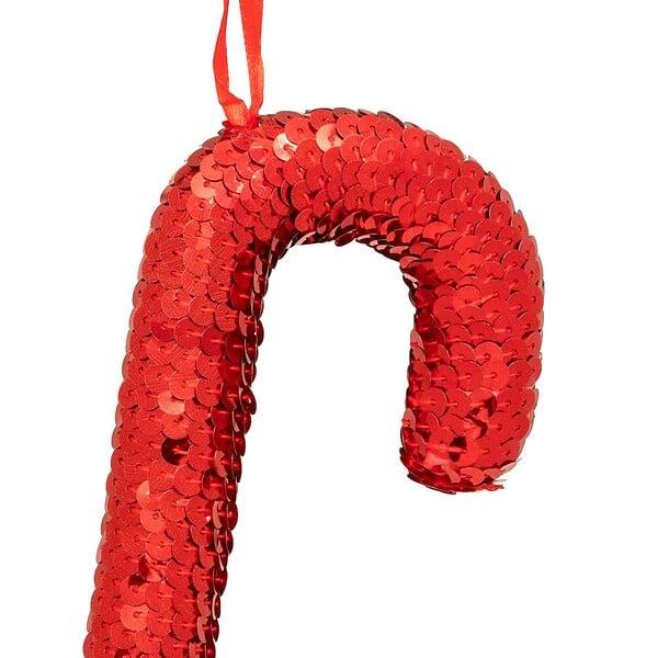 FEERIC LIGHTS & CHRISTMAS - Sujet sucre d'orge sequins polystyrène H.15cm rouge - large