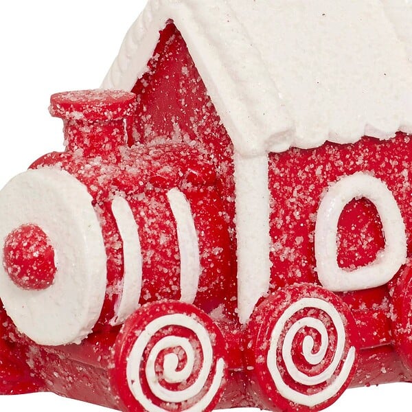 FEERIC LIGHTS & CHRISTMAS - Sujet train cookie résine H.10cm rouge et blanc - large