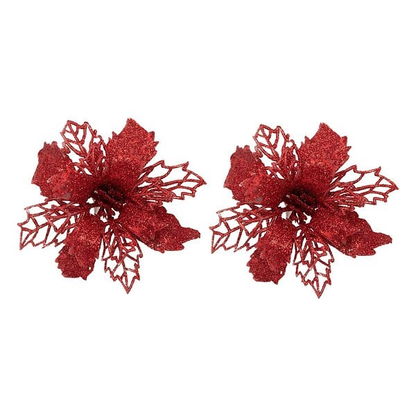 FEERIC LIGHTS & CHRISTMAS - Sujet de Noël Plastique Poinsettia x2 - large