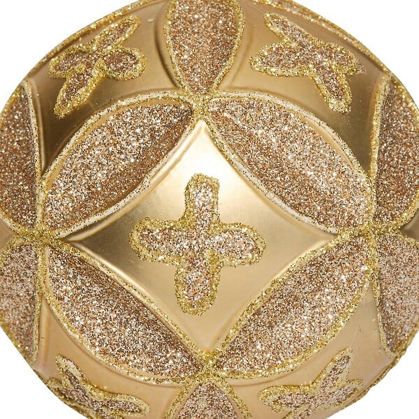 FEERIC LIGHTS & CHRISTMAS - Boule relief paillettes D.8cm doré - large