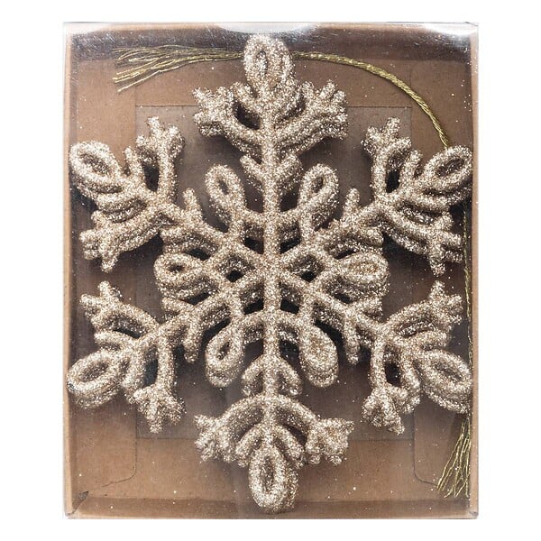 FEERIC LIGHTS & CHRISTMAS - Lot de 8 sujets flocon 10cm plastique or - large