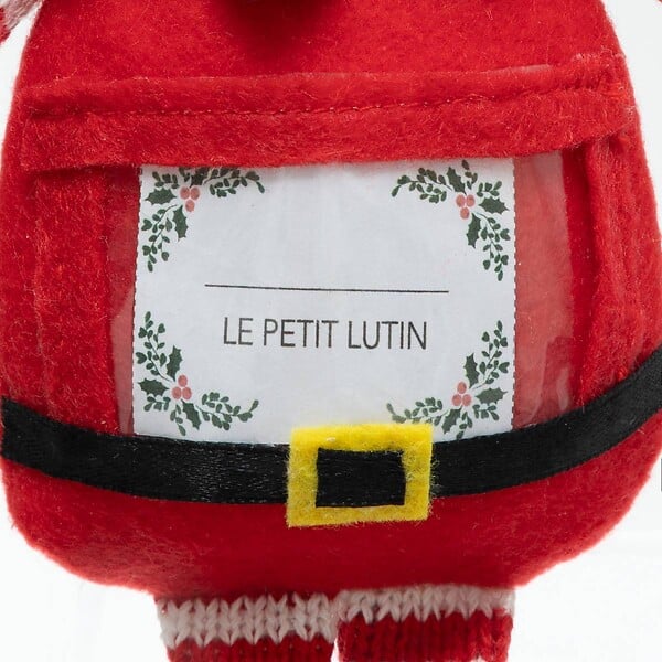FEERIC LIGHTS & CHRISTMAS - Sujet lutin avec étiquette nom 20cm polyester garçon - large