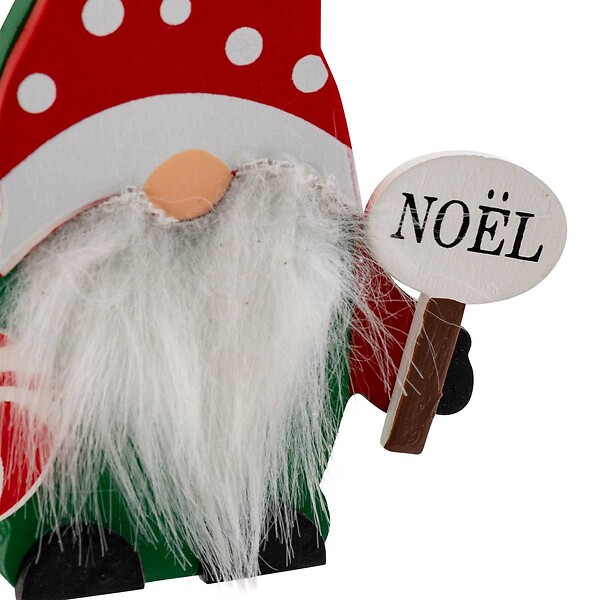 FEERIC LIGHTS & CHRISTMAS - Sujet lutin barbe Noël bois H.11cm - large