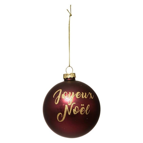 FEERIC LIGHTS & CHRISTMAS - Boule de Noël Verre 80 mm Jaune Paillette 3 Assortiments - large