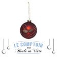 FEERIC LIGHTS & CHRISTMAS - Boule de Noël Verre 90 Moyen Modèle Pomme Pin 2 Assortiments - vignette