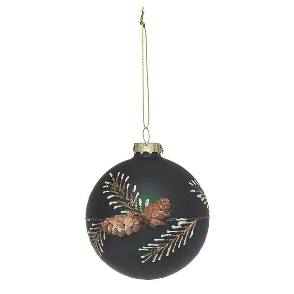 FEERIC LIGHTS & CHRISTMAS - Boule de Noël Verre 90 Moyen Modèle Pomme Pin 2 Assortiments - large