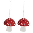 FEERIC LIGHTS & CHRISTMAS - Lot de 2 sujets champignon polystyrène H.9cm rouge et blanc - vignette