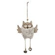 FEERIC LIGHTS & CHRISTMAS - Suspension de noël bois hibou fourrure grelot - vignette