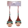 FEERIC LIGHTS & CHRISTMAS - SDN BOIS TETE LUTIN X2 8CM - vignette