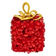 FEERIC LIGHTS & CHRISTMAS - Sujet polystyrène cadeau sequins H.10cm rouge - vignette