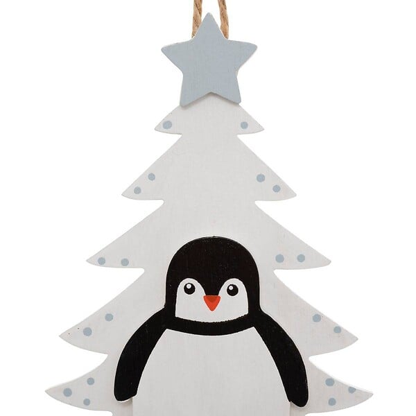 FEERIC LIGHTS & CHRISTMAS - SDN BOIS PENGUIN SAPIN BL 13CM - large